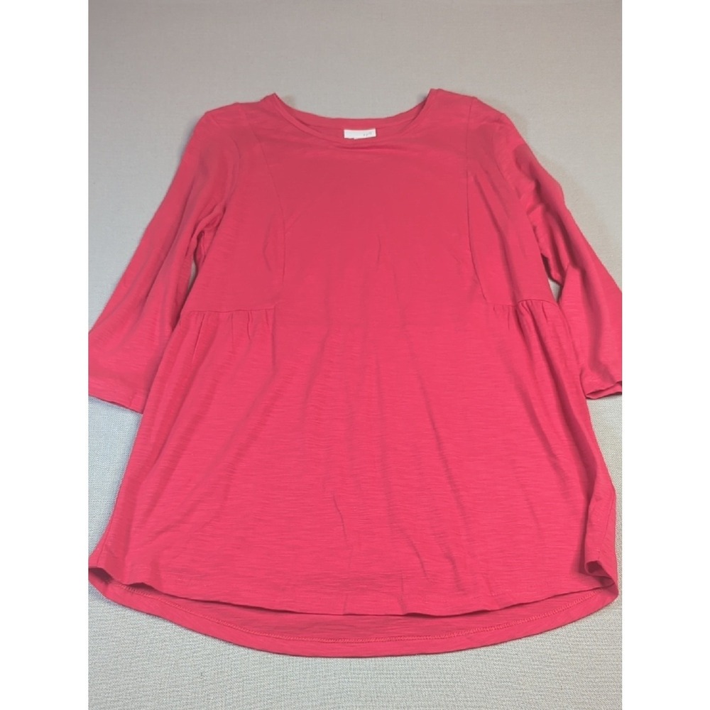 J.Jill Pink Tunic Top Women's Medium 3/4 Sleeve Flowy Lightweight Casual Blouse